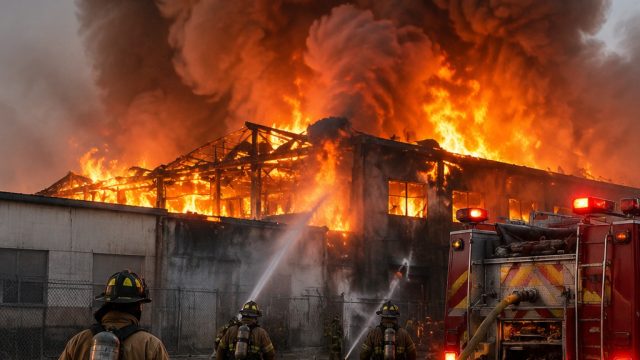 Firefighters Struggle with Prolonged Blaze at Boyle Heights Facility